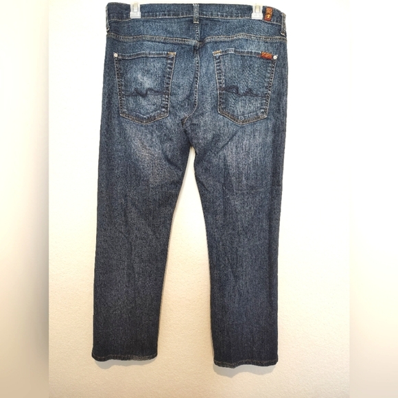 7 For All Mankind Men's Dark Blue Relaxed Jeans - Picture 3 of 7